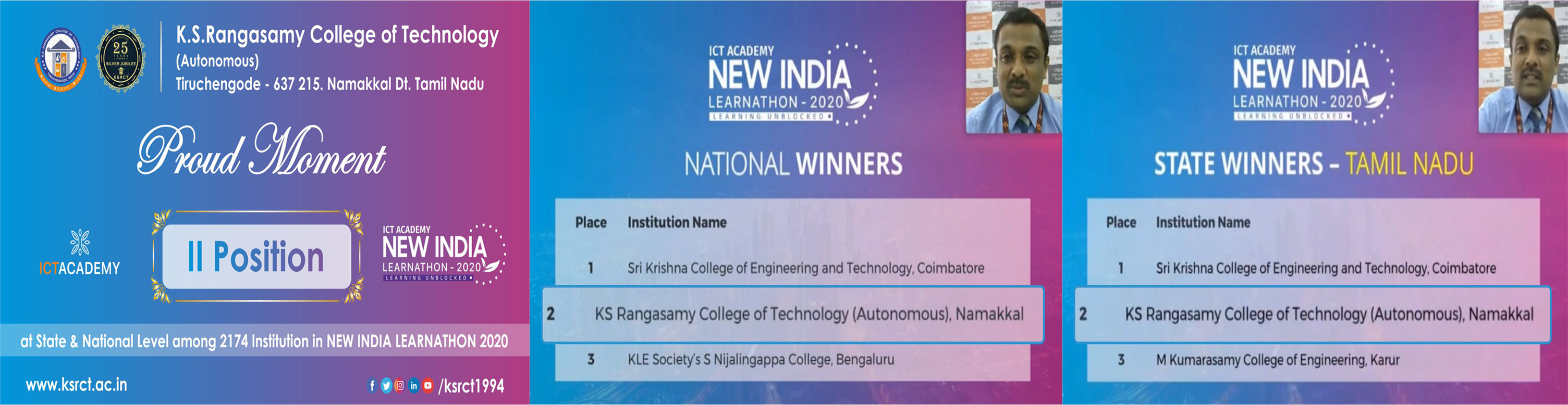 ICT Academy New India Learnathon 2020 - KSRCT - 2nd Position